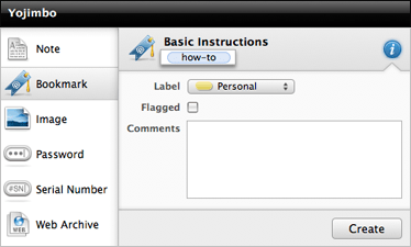 Quick Input Detail view Quick Input Detail view